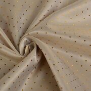 №232 Смесовая вискозная подкладка. Золотой горошек на бежевом фоне. СКИДКА 20%. Отрез  0.69м