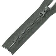 Молния трактор, №5, не разъемная 18 см, темно серый