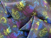 ПОДКЛАДОЧНАЯ ткань "Радужные цветы на темно синем фоне ".  СКИДКА 20% . Отрез 1.5м