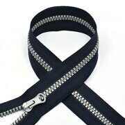 Молния трактор,№5, разъемная 85 см, тёмно синий-серое звено.