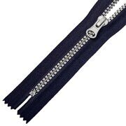 Молния трактор, №5, не разъемная 18 см, тёмно синий-серое звено.